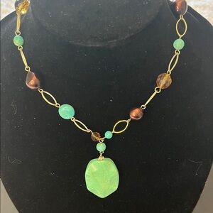 Elegant Turquoise and Brown Necklace